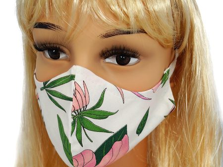 CV010 Reusable decorative masks - pink flowers - 100% cotton - 2 pieces Cheap