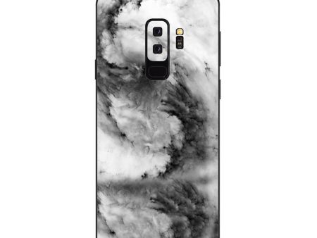 Black White Swirls Marble Granite Samsung Galaxy S9 Plus Skin For Sale