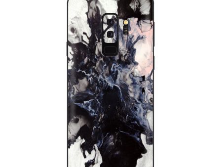 Black White Swirls Marble Granite Samsung Galaxy S9 Plus Skin Discount