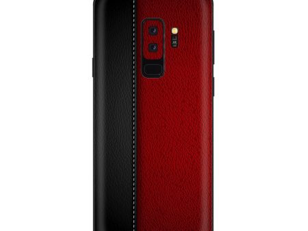 Black And Red Leather Pattern Samsung Galaxy S9 Plus Skin Online Sale