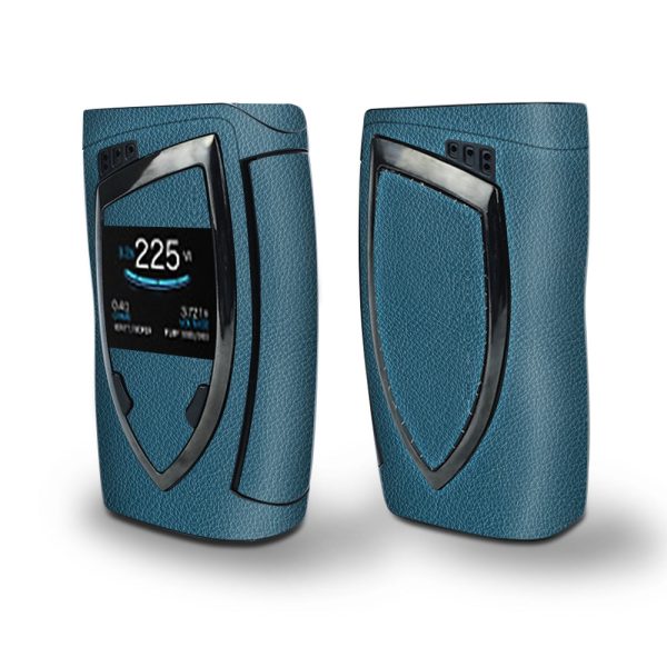 Skin Decal Vinyl Wrap for Smok Devilkin Kit 225w (includes TFV12 Prince Tank Skins) Vape Skins Stickers Cover   Blue Teal Leather Pattern look on Sale