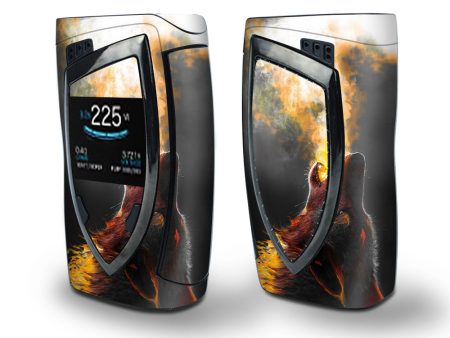 Skin Decal Vinyl Wrap for Smok Devilkin Kit 225w Vape (includes TFV12 Prince Tank Skins) skins cover  Wolf howling at Moon Online Sale