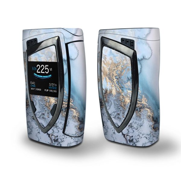 Skin Decal Vinyl Wrap for Smok Devilkin Kit 225w (includes TFV12 Prince Tank Skins) Vape Skins Stickers Cover   Blue Gold Grey Marble Pattern Clouds Discount