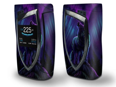 Skin Decal Vinyl Wrap for Smok Devilkin Kit 225w Vape (includes TFV12 Prince Tank Skins) skins cover  Wolf in glowing purple background Cheap