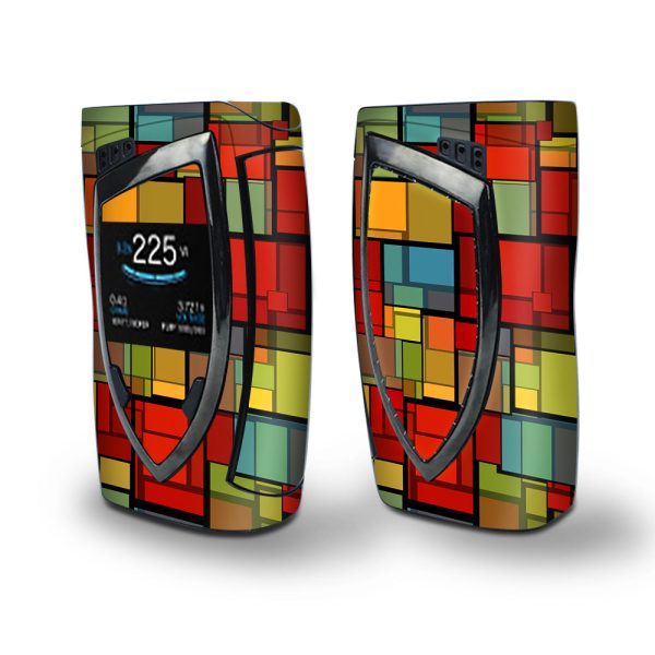 Skin Decal Vinyl Wrap for Smok Devilkin Kit 225w (includes TFV12 Prince Tank Skins) Vape Skins Stickers Cover   Abstract Colorful Square Pattern For Cheap